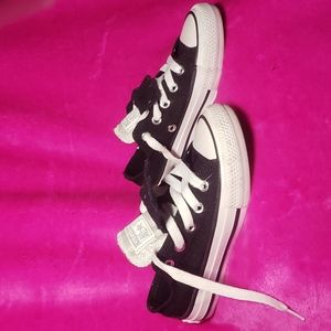 Black, white, silver, Converse, toddler size 10.5